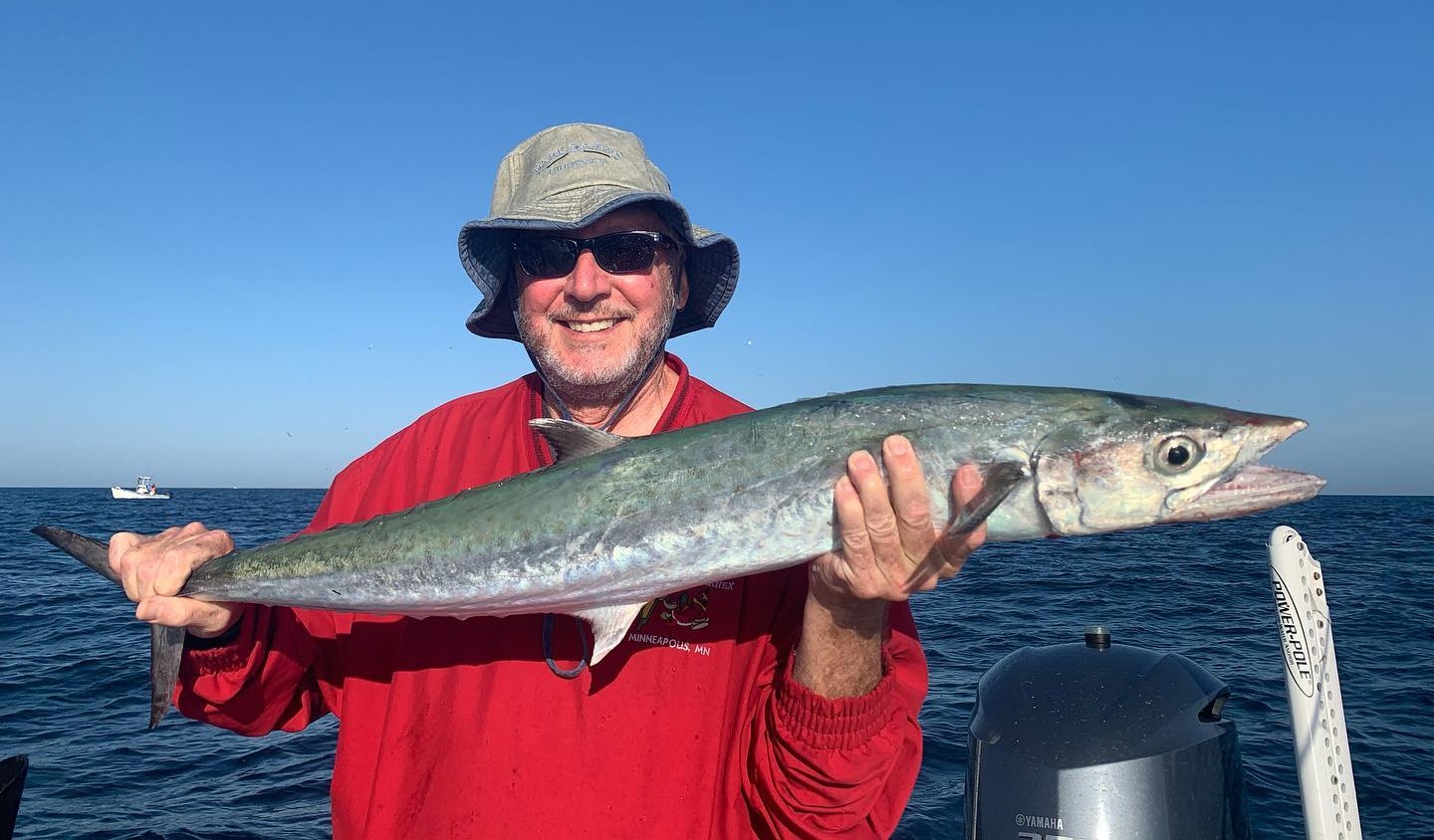 an angler who caught a kingfish on a spring 2021 Bradenton fishing charter