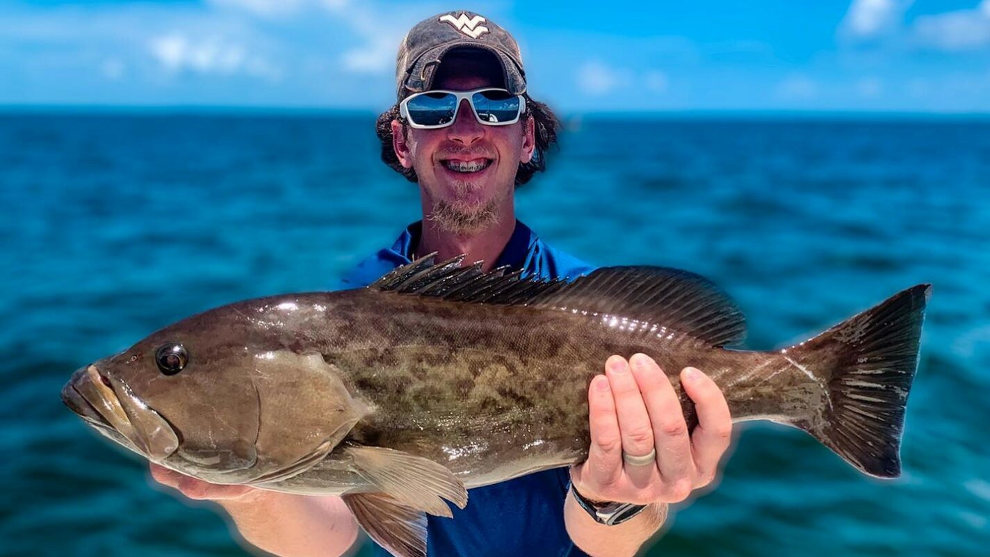 a picture of Bradenton Fishing In August. Grouper? Yep. with Captain Nate