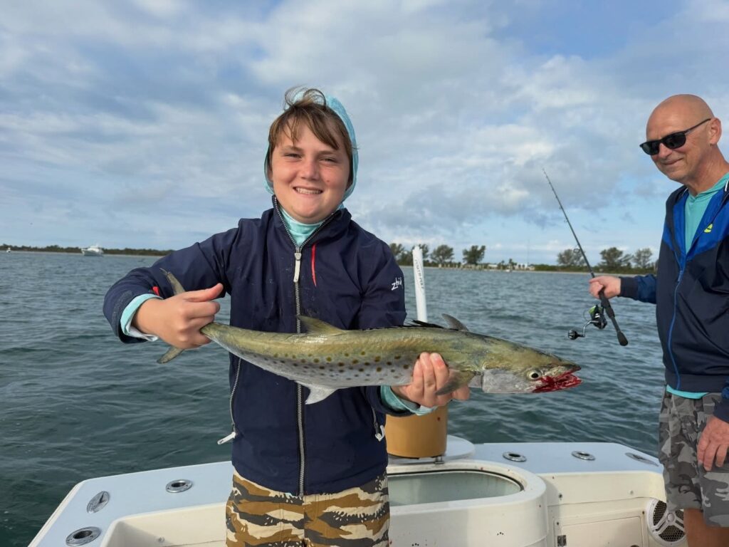a picture of April Fishing on Anna Maria Island with Captain Nate